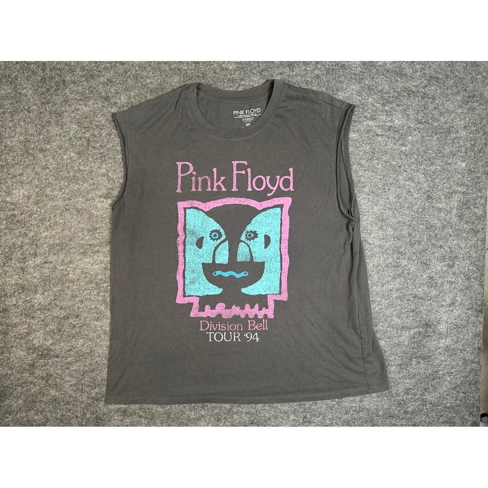 Pink Floyd Division Bell Tour 94 Sleeveless Shirt Men 2XL Charcoal Gray Modern